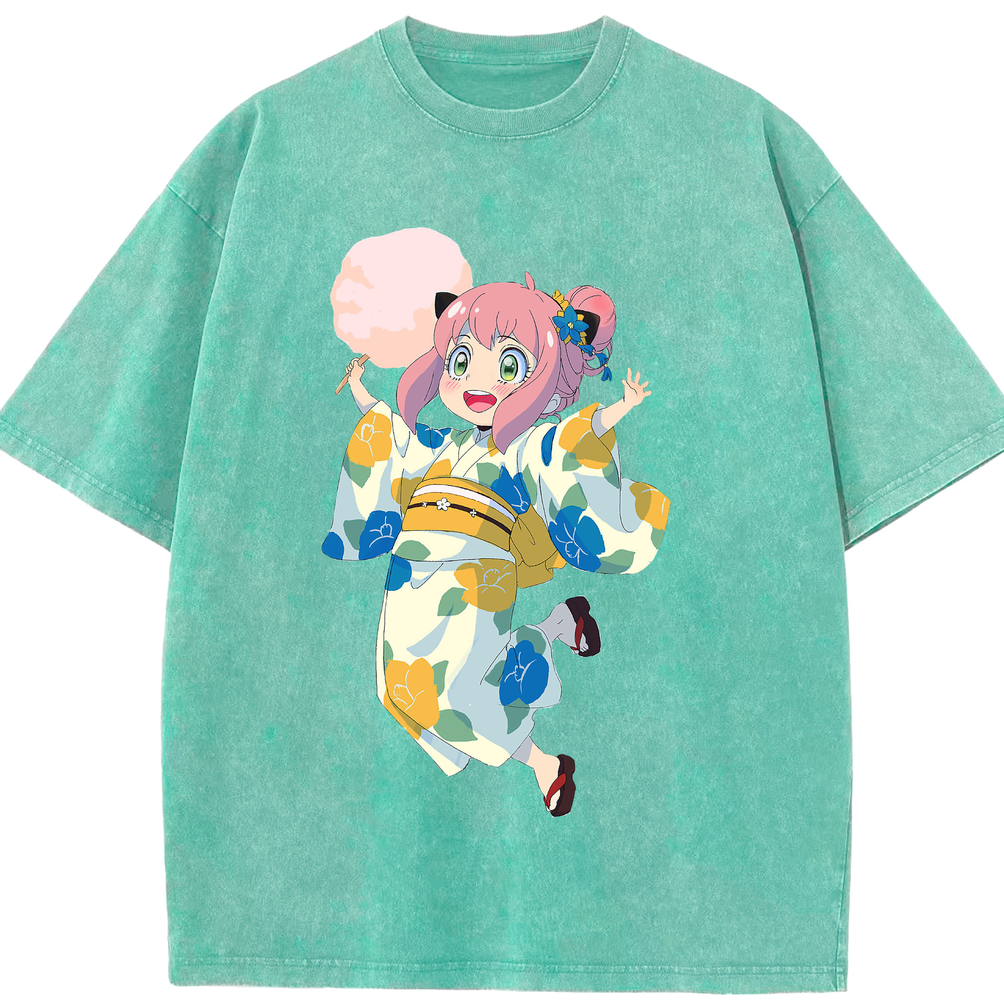 （画像用） SPY×FAMILY间谍家家酒 綿100% ヴィンテージ風 半袖Tシャツ（フロントプリント）